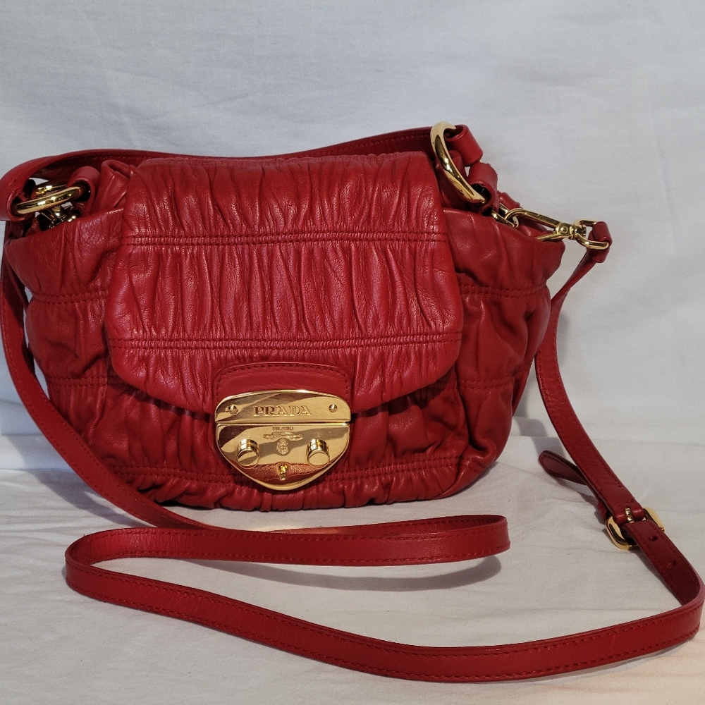 Prada red Napa leather